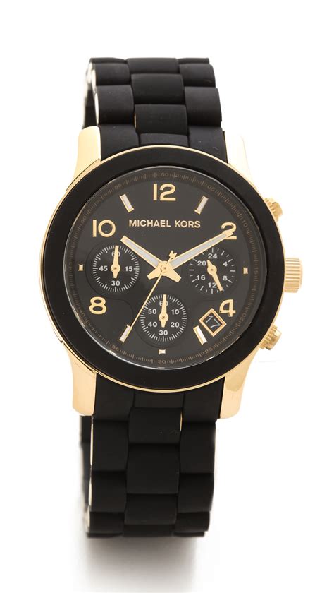 michael kors stainless steel copper watch|Michael Kors black runway watch.